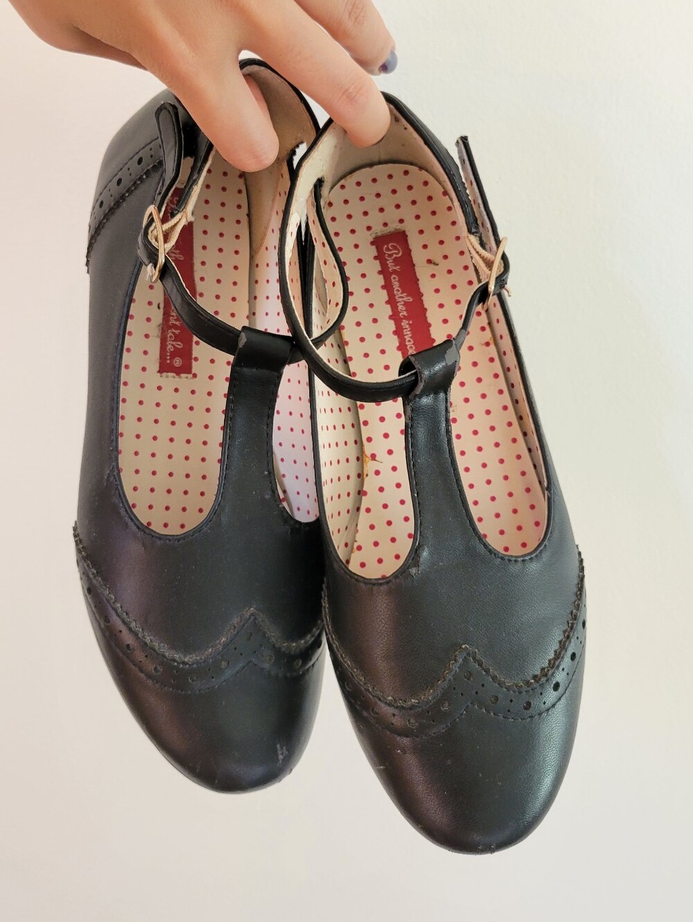 BAIT Footwear Black Mary Jane T-strap Flats (Size 6)